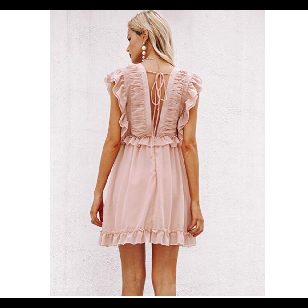 ✨LAST ONE✨Deep V Neck ruffled dress - Picture 3 of 5